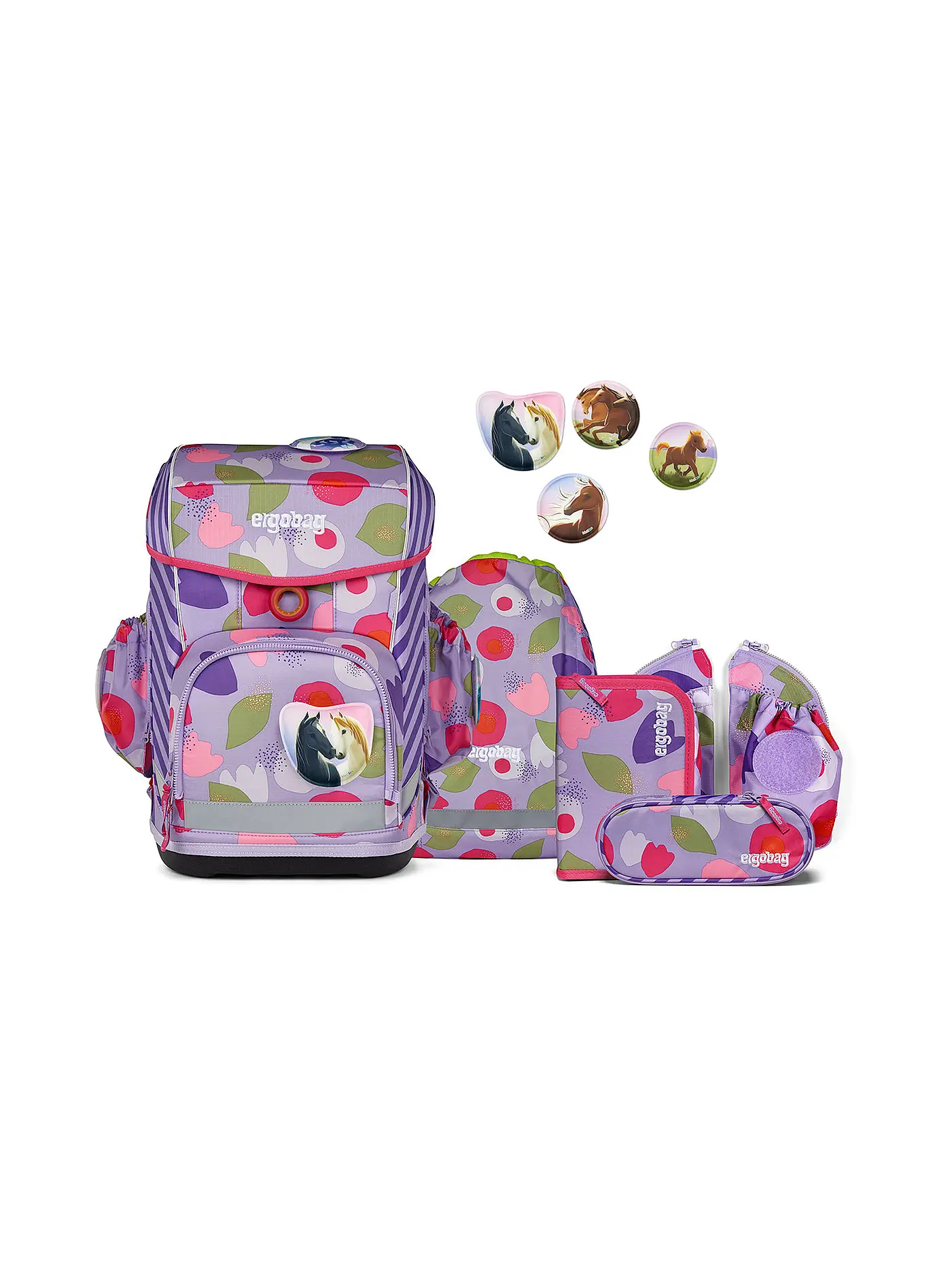ERGOBAG | Schultaschen Set 6tlg CUBO LIGHT BlütenzauBär | 